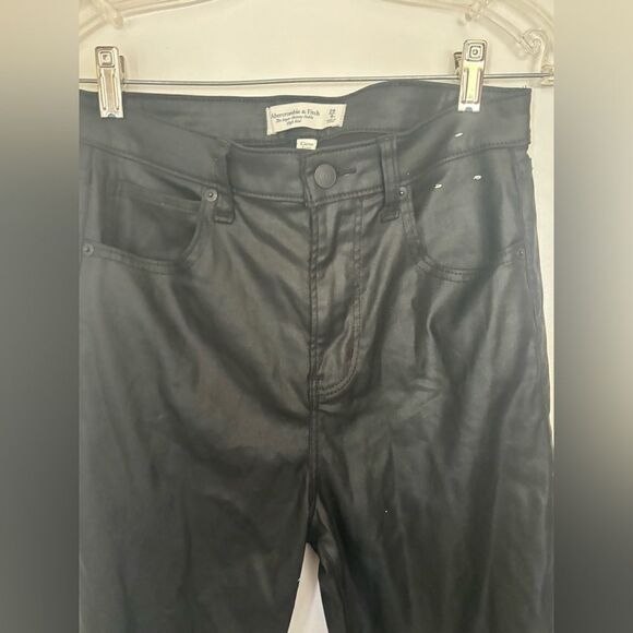 Abercrombie the super skinny ankle high rise curve love black coated jean size 8 - Picture 6 of 8